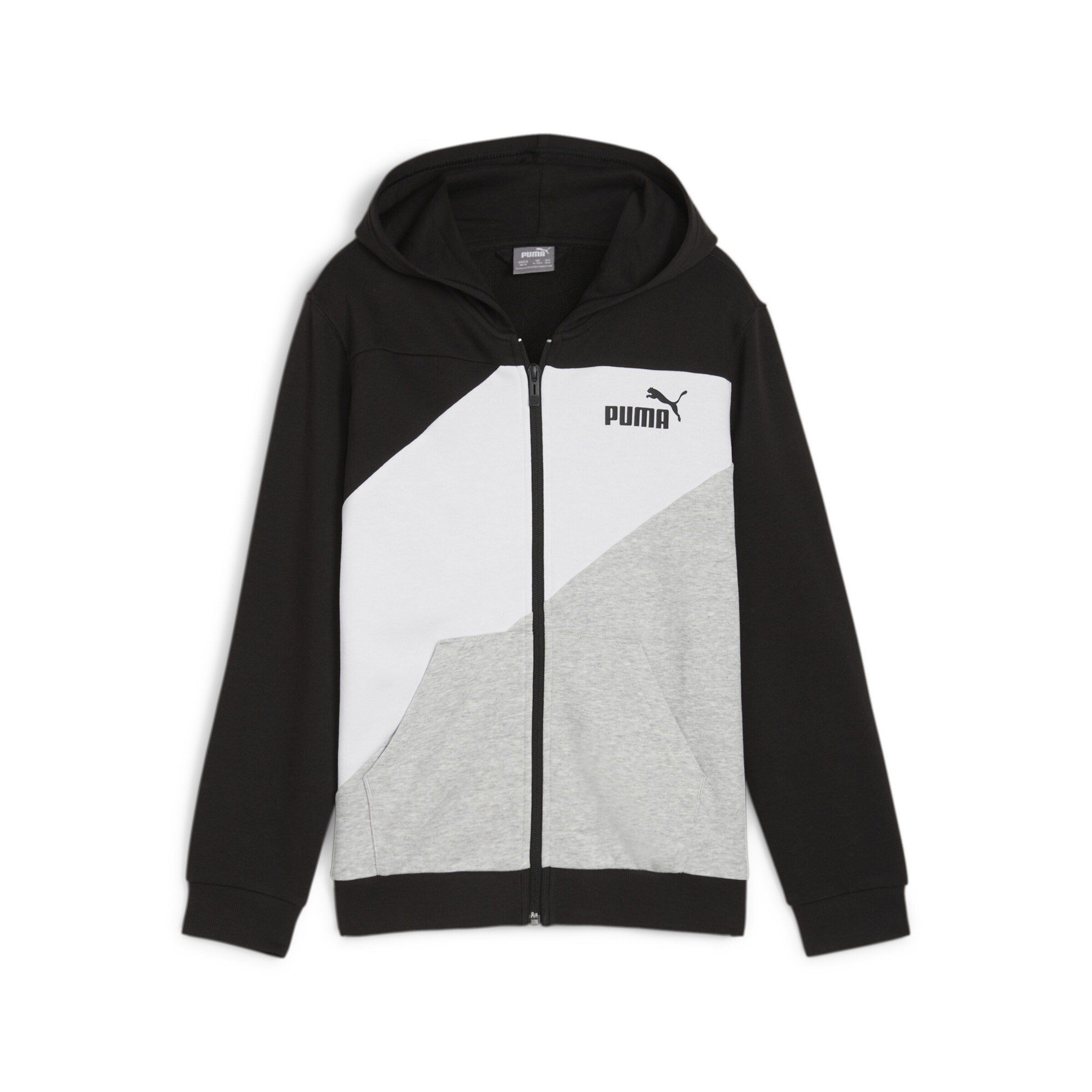 PUMA Zip-Up Hoodie 'Power' in Black: front