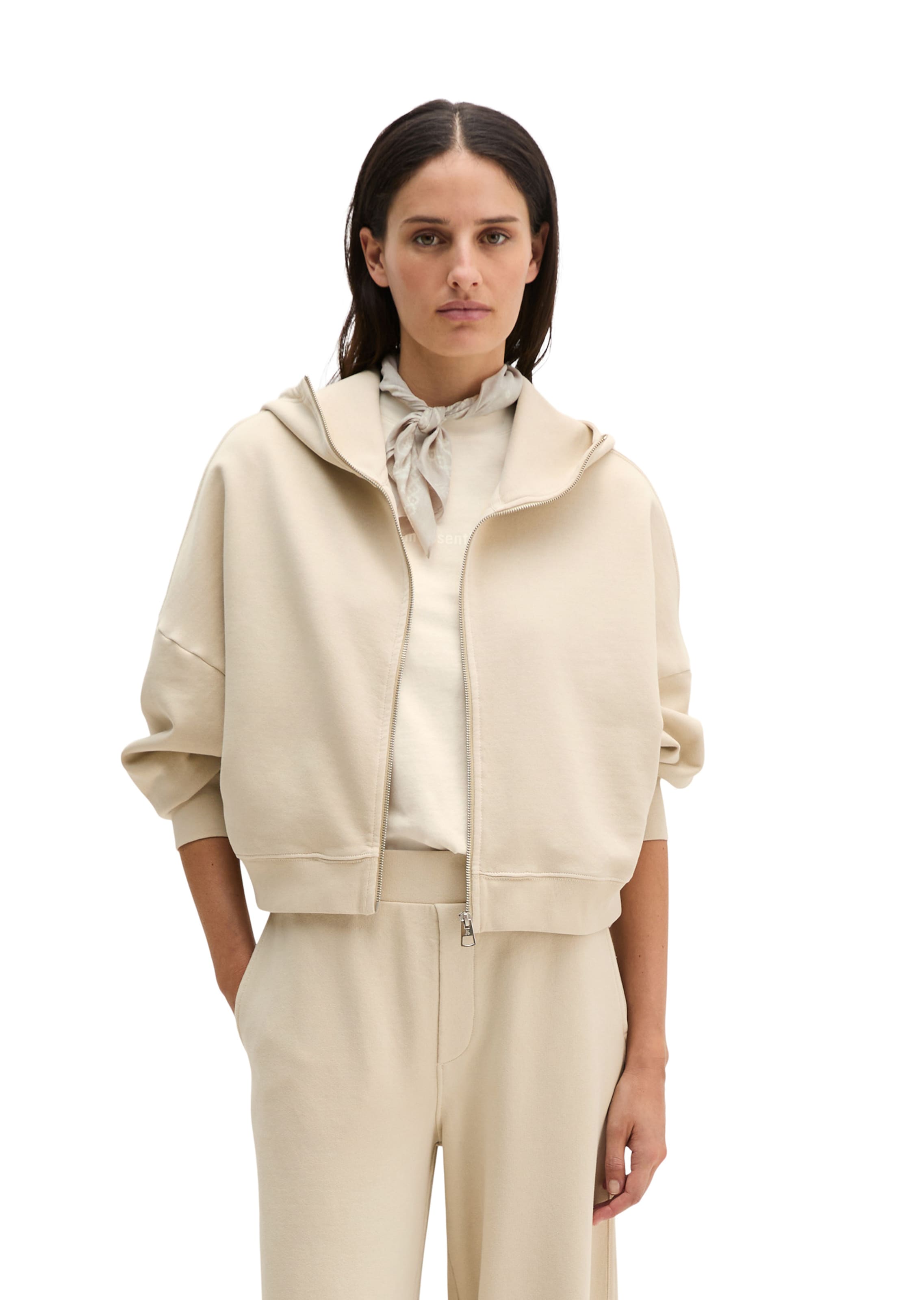 Marc O'Polo Sweatjacke in Beige: Vorderseite