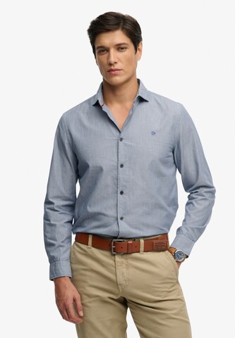 Superdry & Co Slim fit Overhemd in Blauw: voorkant