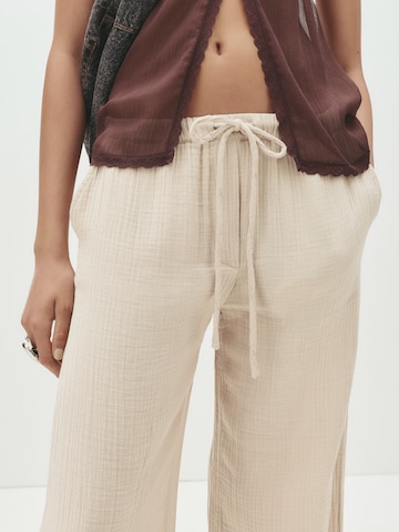 Wide Leg Pantalon Pull&Bear en beige