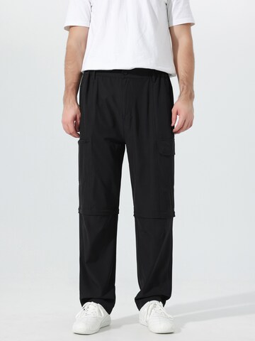 YOUTHUP Regular Cargo Pants in Black: front