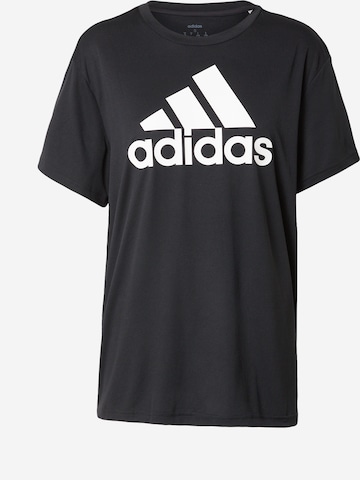 ADIDAS SPORTSWEARTehnička sportska majica 'Truestrength ' - crna boja: prednji dio