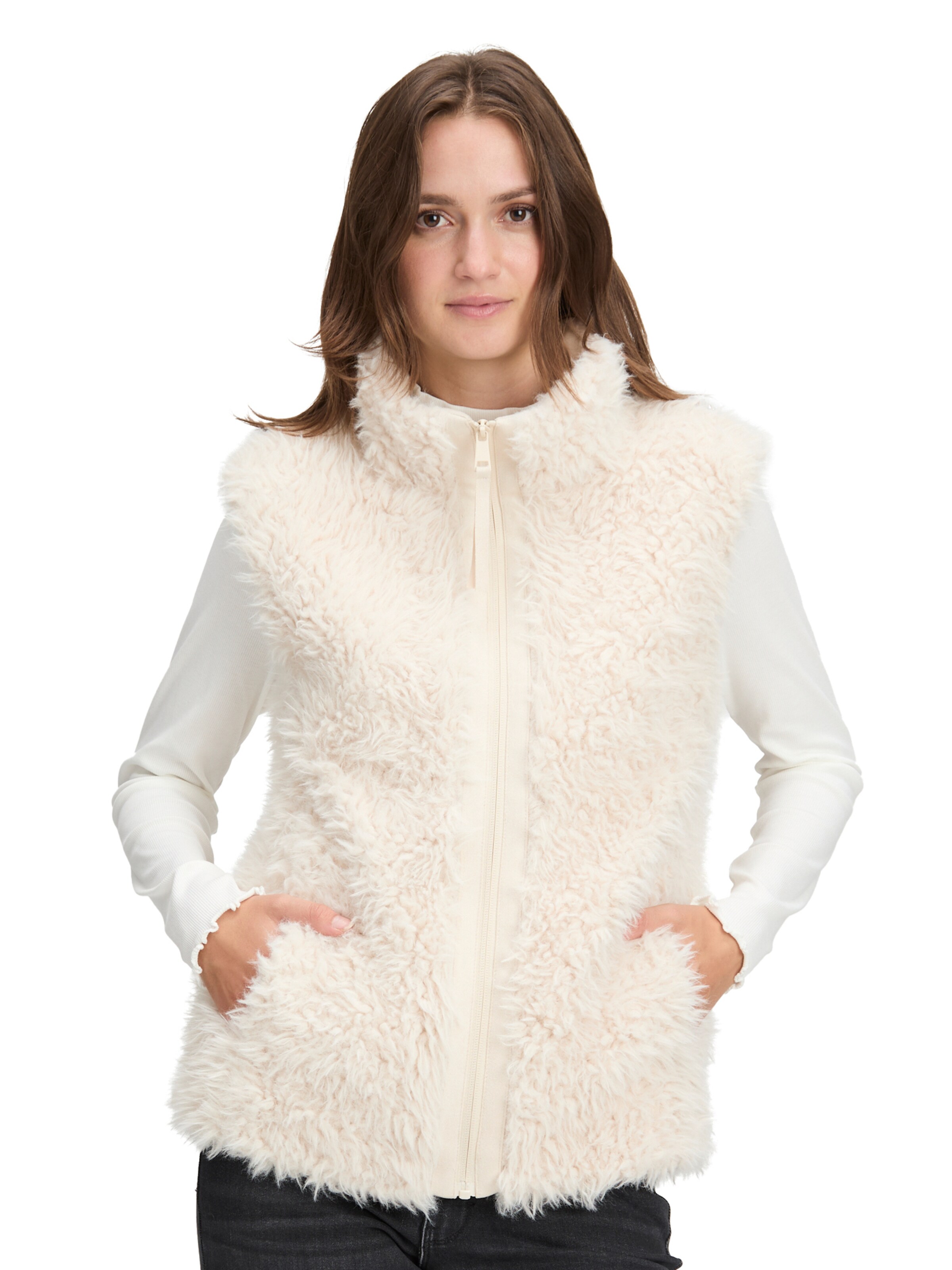 Betty & Co Vest in Beige: front