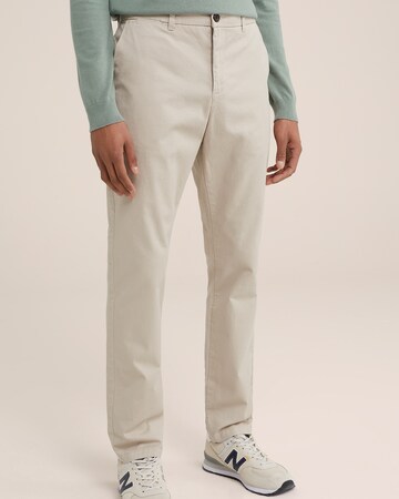 Coupe slim Pantalon chino WE Fashion en beige : devant