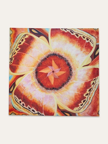 Bess Madrid Schal 'Butterfly Nº One - Multicolour Habotai Silk Scarf'‌‌ in Rot: Vorderseite