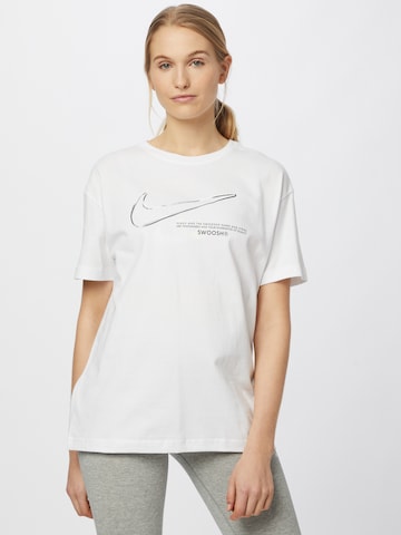 T-shirt 'Swoosh' Nike Sportswear en blanc : devant