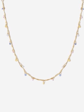 ØYRE Łańcuszek 'Twisted Chain with Pastel Bead Drops' w kolorze złoty: przód