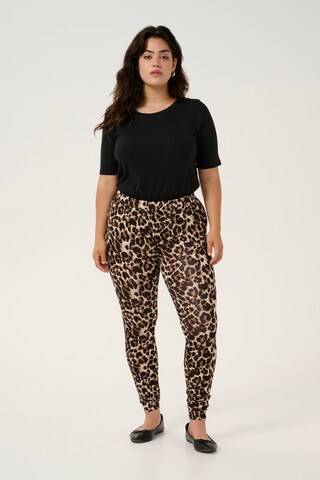 KAFFE CURVE Slimfit Leggingsit 'KC Peppi' värissä ruskea