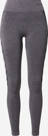 Skinny Pantalon de sport Hummel en gris : devant