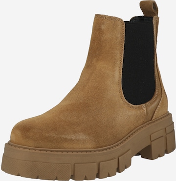 Apple of Eden Chelsea boots 'CALIFORNIA' in Bruin: voorkant