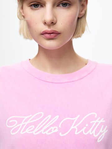 Pull&Bear T-shirt 'HELLO KITTY' i rosa