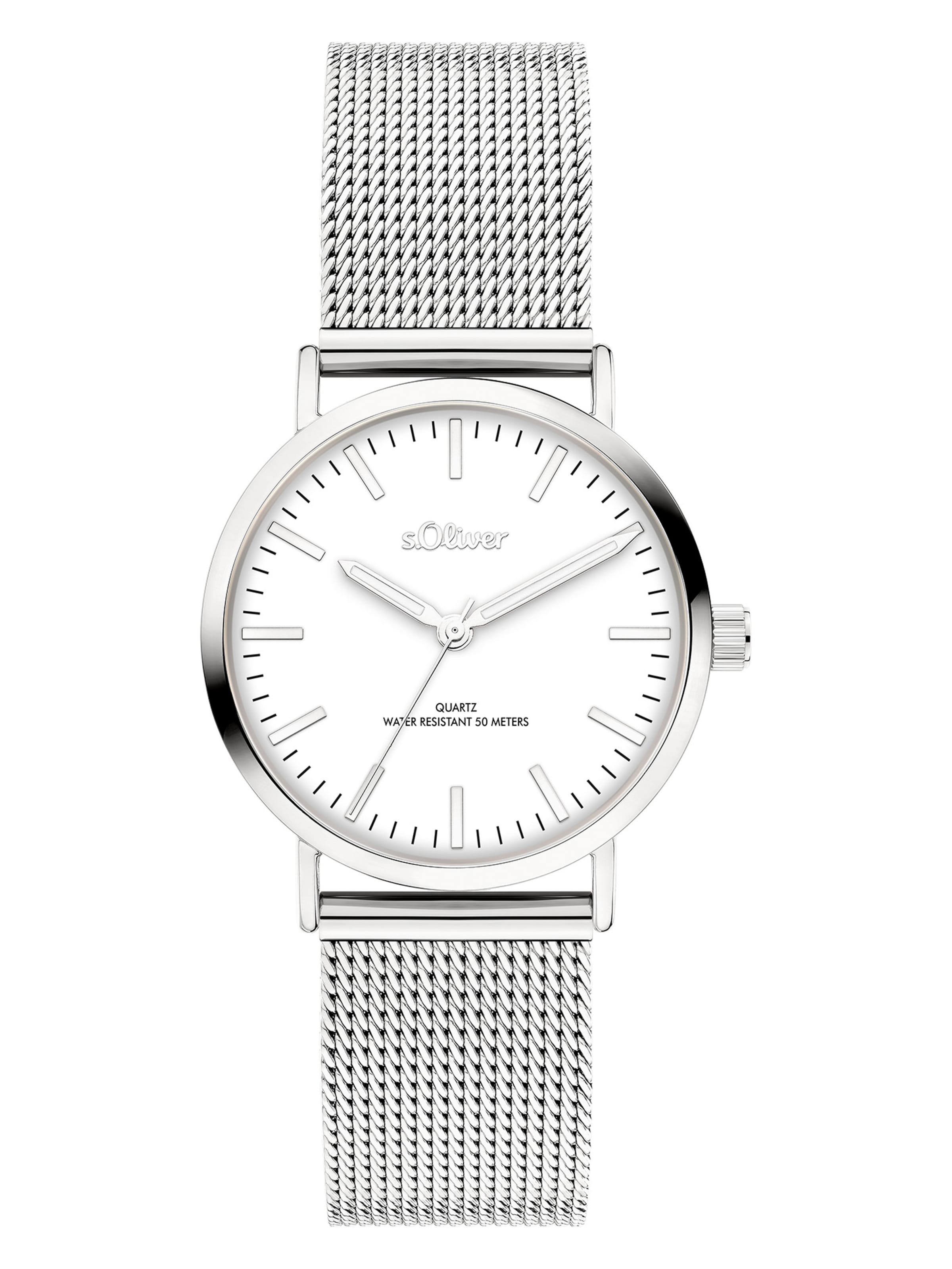 s.Oliver Analoguhr in Silber: Vorderseite