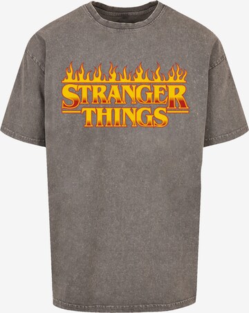T-Shirt 'Stranger Things Fire Logo Women Netflix TV Series' F4NT4STIC en gris : devant