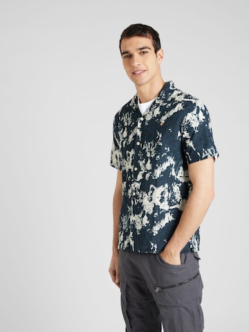 FARAH - Regular Fit Camisa 'GABRIELLE' em azul: frente