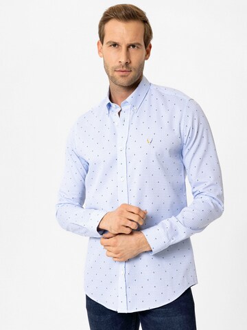 By Diess Collection Regular Fit Hemd in Blau: Vorderseite