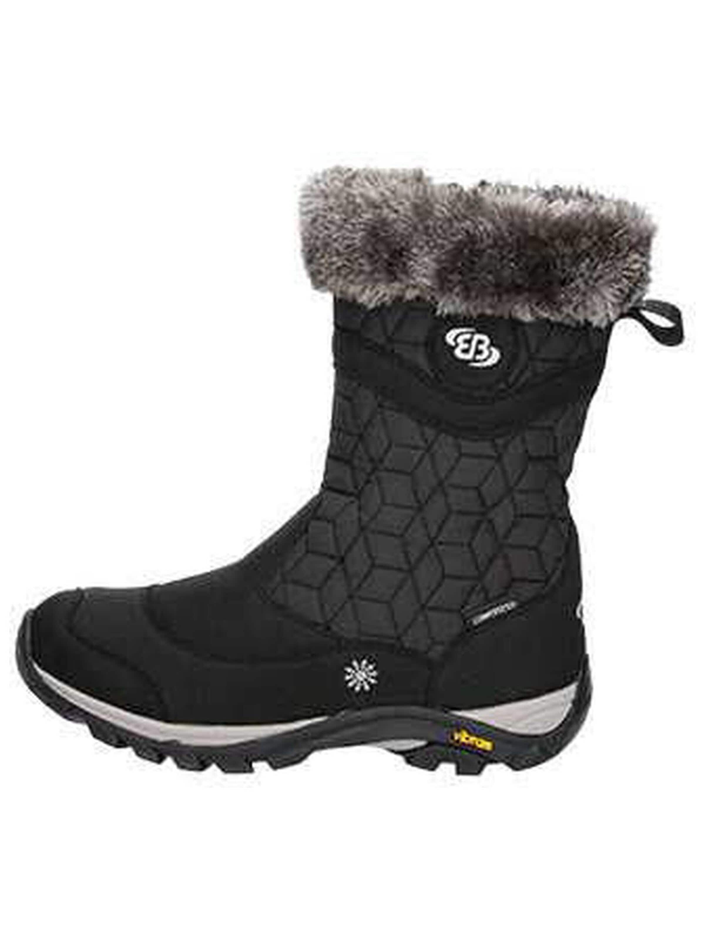 Brütting Laarzen 'Stiefeletten/Boot Damen 711052 7000 Leder-Mix in schwarz' in Zwart: voorkant
