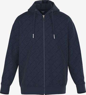 JOOP! Jeans Zip-Up Hoodie in Blue: front