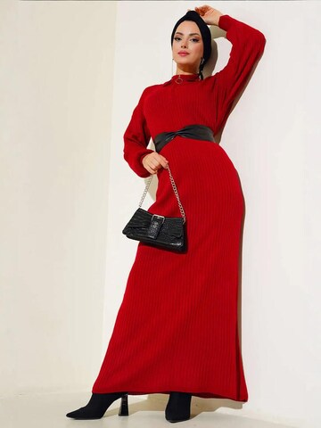 Bigdart - Vestido de malha em vermelho: frente