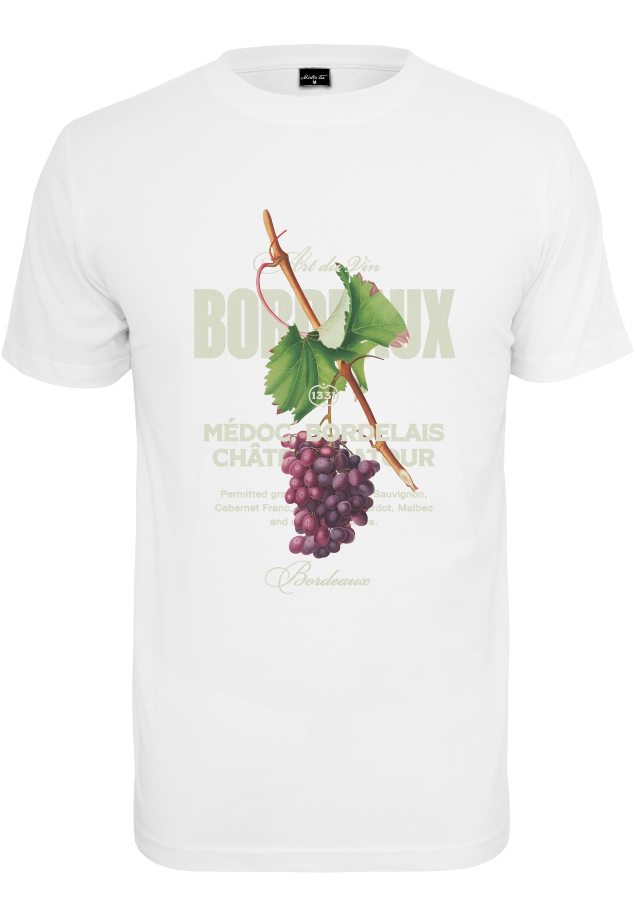 MT Men T-Shirt 'Bordeaux' in Weiß: Vorderseite