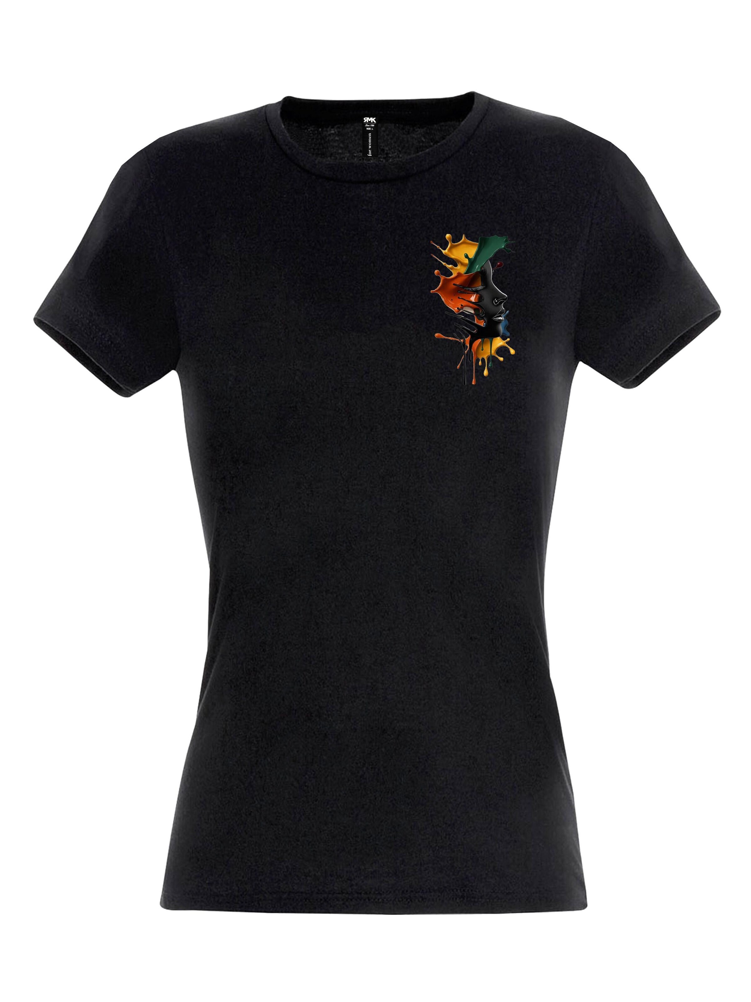 RMK Shirt 'Farbspritzer'‌‌ in Schwarz: Vorderseite