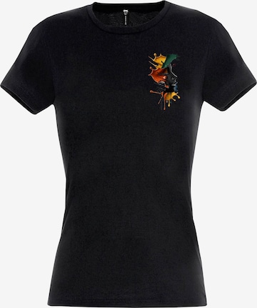 RMK Shirt 'Farbspritzer' in Schwarz: Vorderseite