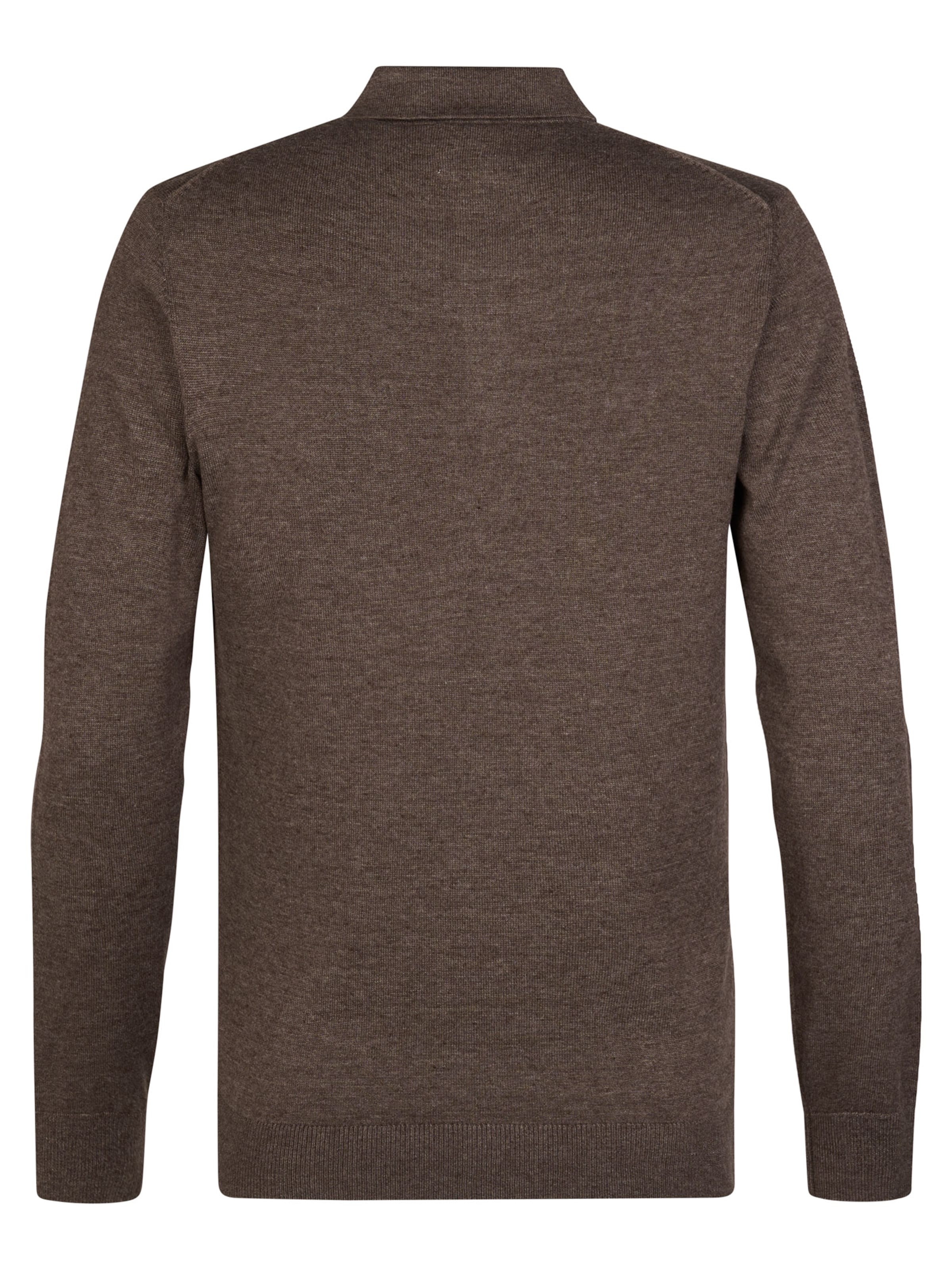 Petrol Industries Langarm-Strickpolo-Shirt ironbridge in Braun