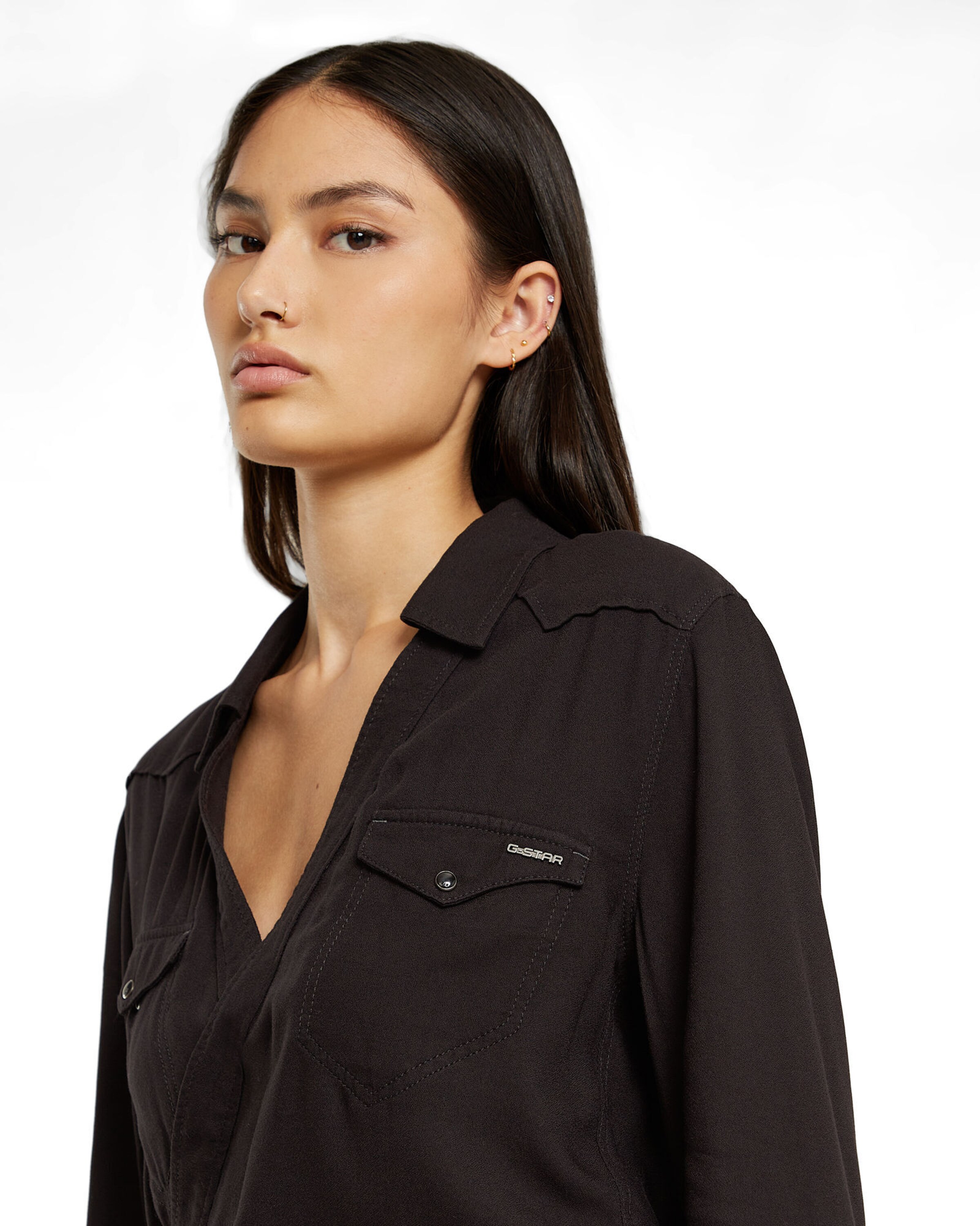 G-STAR Blouse 'Tacoma' in Zwart