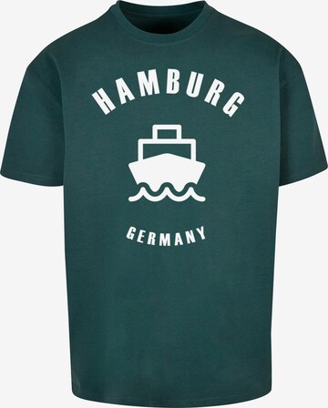 Merchcode T-Shirt 'Hamburg X' in Grün: predná strana