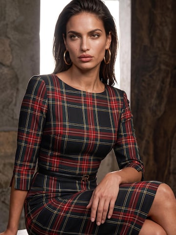 AUDRAY Sukienka etui 'GINGER-TARTAN' w kolorze niebieski