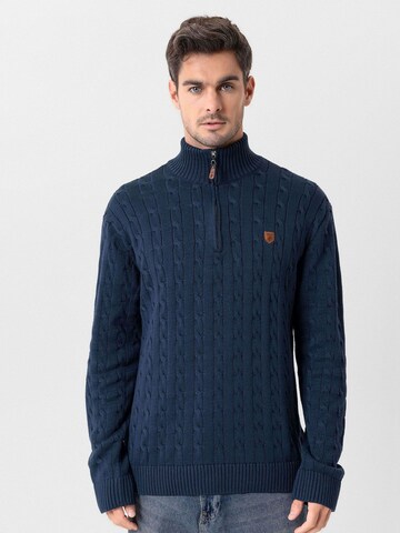Jacey Quinn Pullover 'Edward' in Blau: Vorderseite