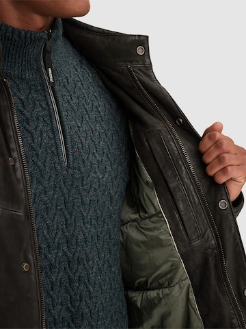 VANGUARD - Chaqueta de entretiempo 'Chainracer leather jacket' en negro