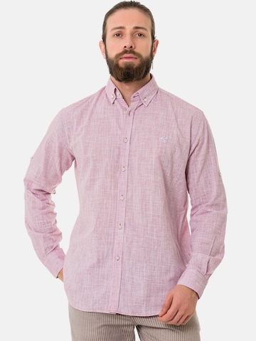 Coupe slim Chemise 'CH199' CIPO & BAXX en rouge : devant