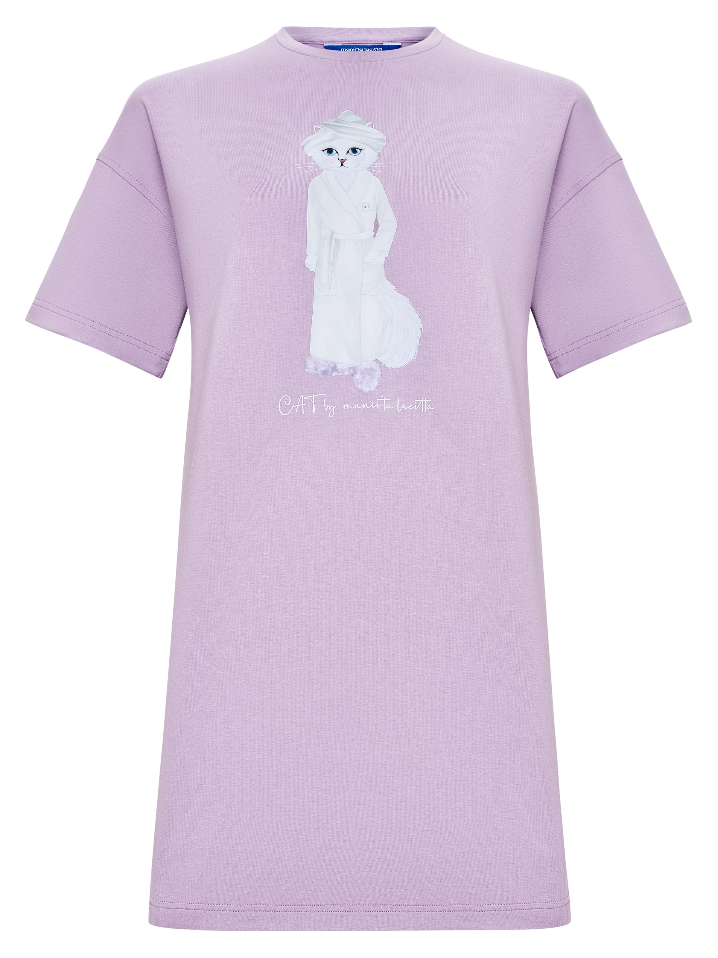 T-shirt 'Spa cat' Cat e Lolette en violet : devant