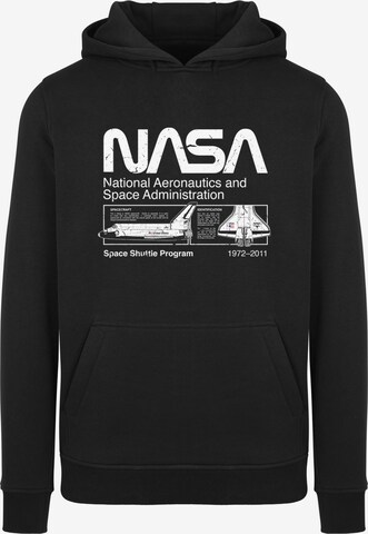 F4NT4STIC Sweatshirt 'Nasa Classic Space Shuttle' in Zwart: voorkant
