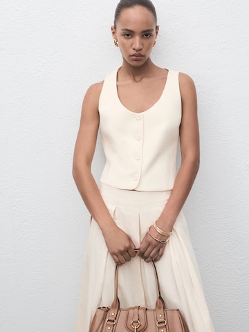 MANGO Kostymväst 'IGUANA' i beige: framsida