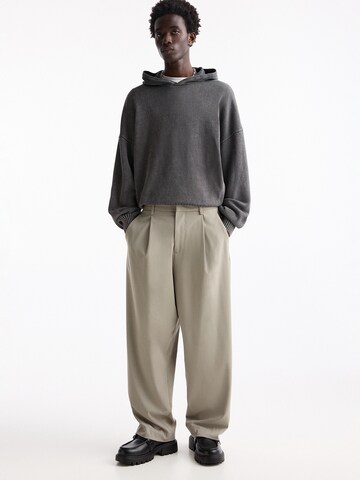 Pull&Bear Wide leg Bandplooibroek in Grijs