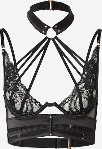 Hunkemöller High neck Rintaliivi 'Emmeline Up' värissä musta: etupuoli