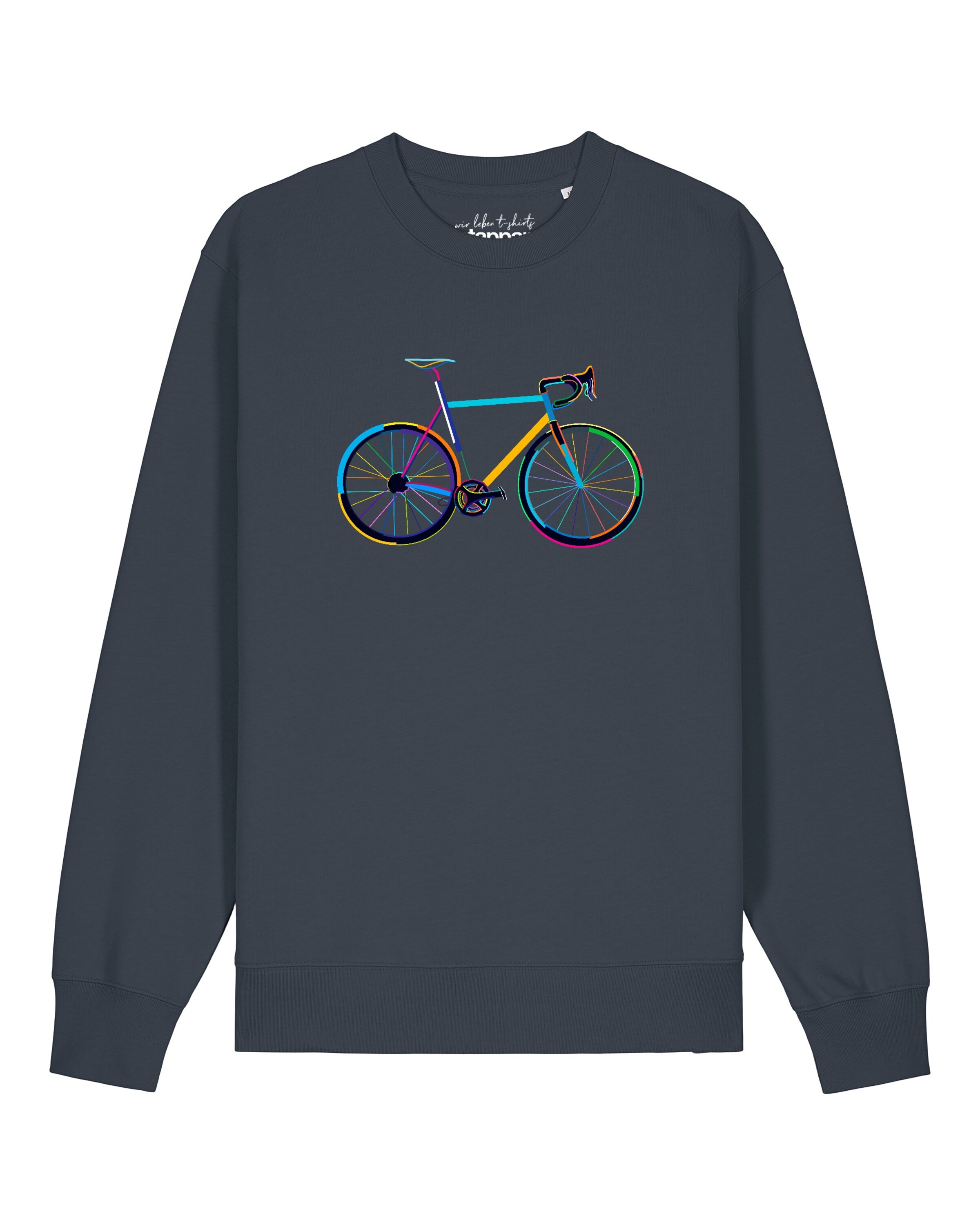 Watapparel Sweatshirt 'Fahrrad By Night' in Grijs: voorkant