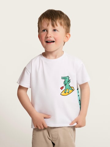 SATURNDAY Shirt 'Krokodil auf SUP'‌‌‌‌ in Weiß: Vorderseite