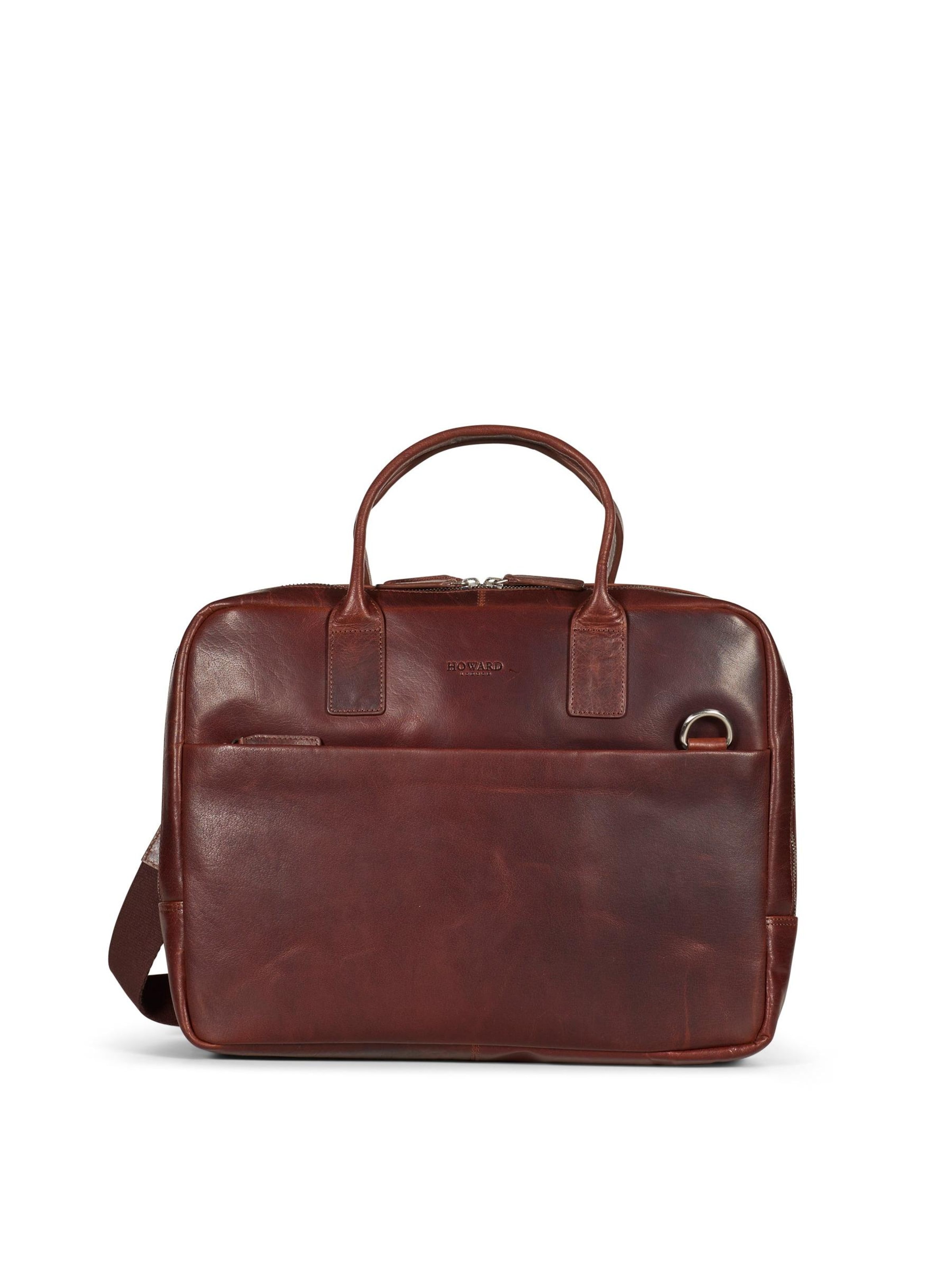 Howard London - Bolsa para portátil 'Laptop Bag Stanley Brown' en marrón: frente