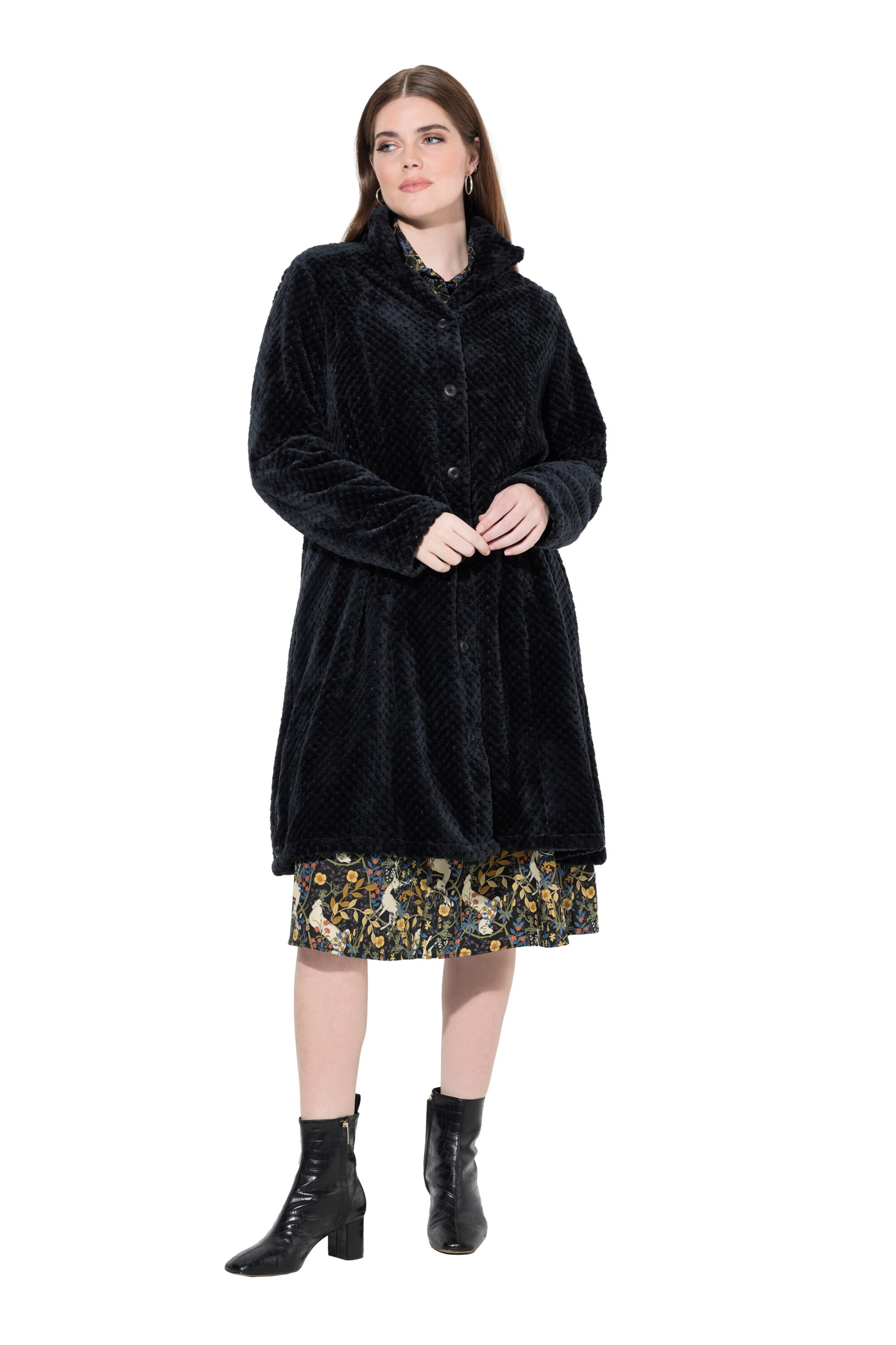 Ulla Popken Winterjas in Blauw: voorkant