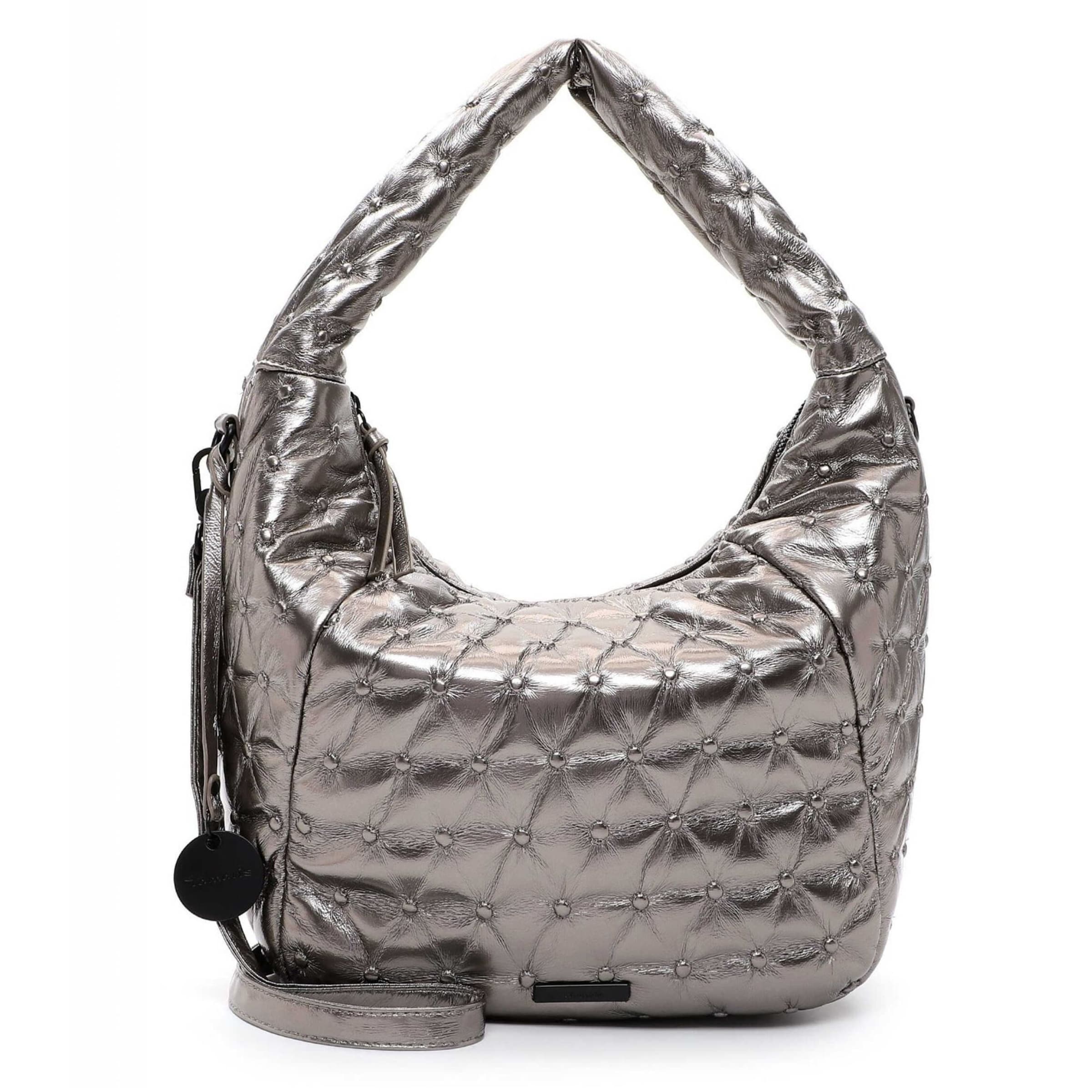 Borsa a spalla 'Caren ' di Tamaris in argento: frontale