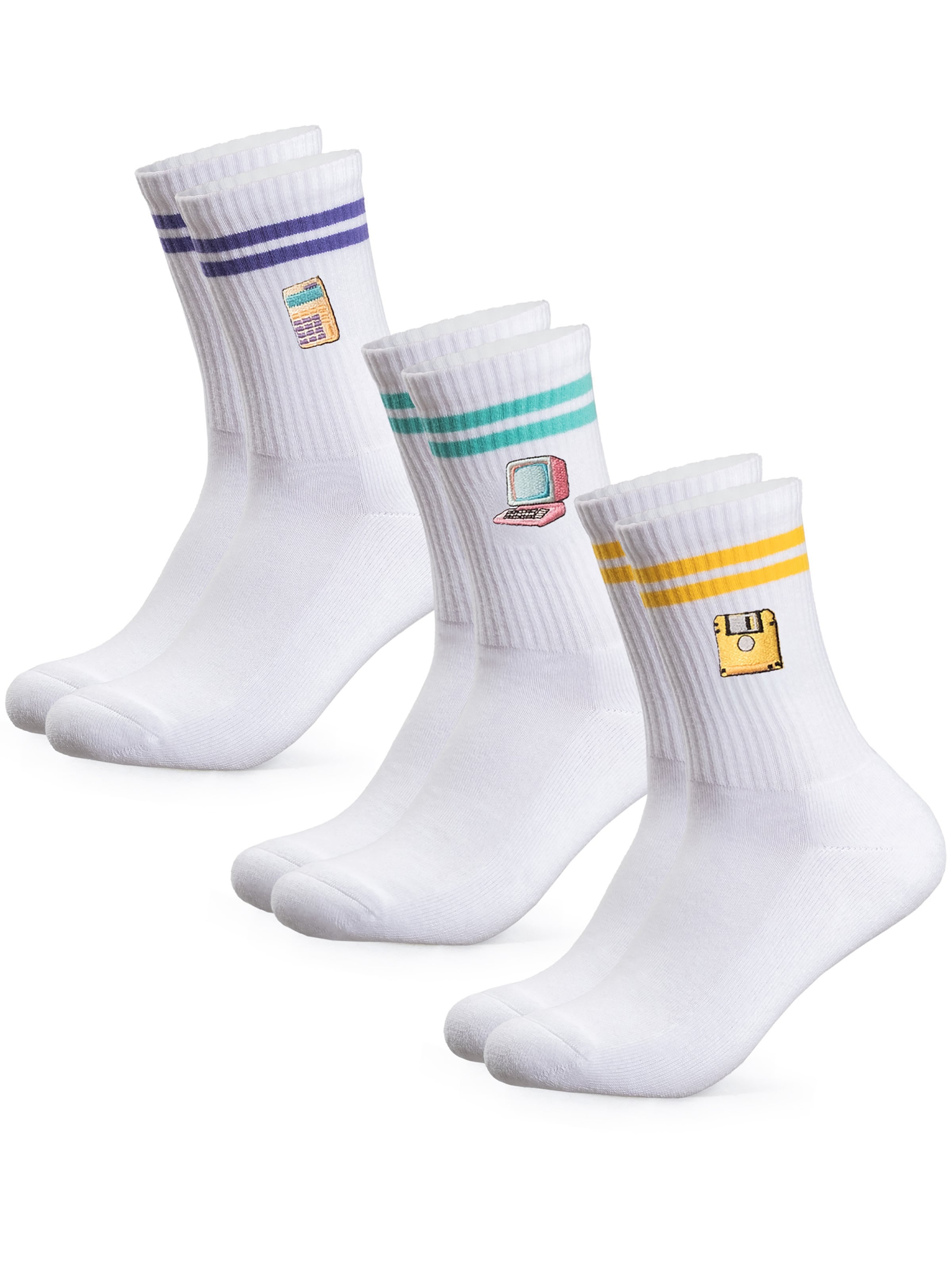 Occulto Sports socks 'Rio' in Turquoise / Yellow / Purple / White, Item view
