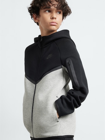 Nike Sportswear Sweat jacket 'TCH FLC' in Grey: front