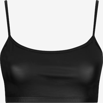 Evoni Top 'aus Stretchleder' in Black: front