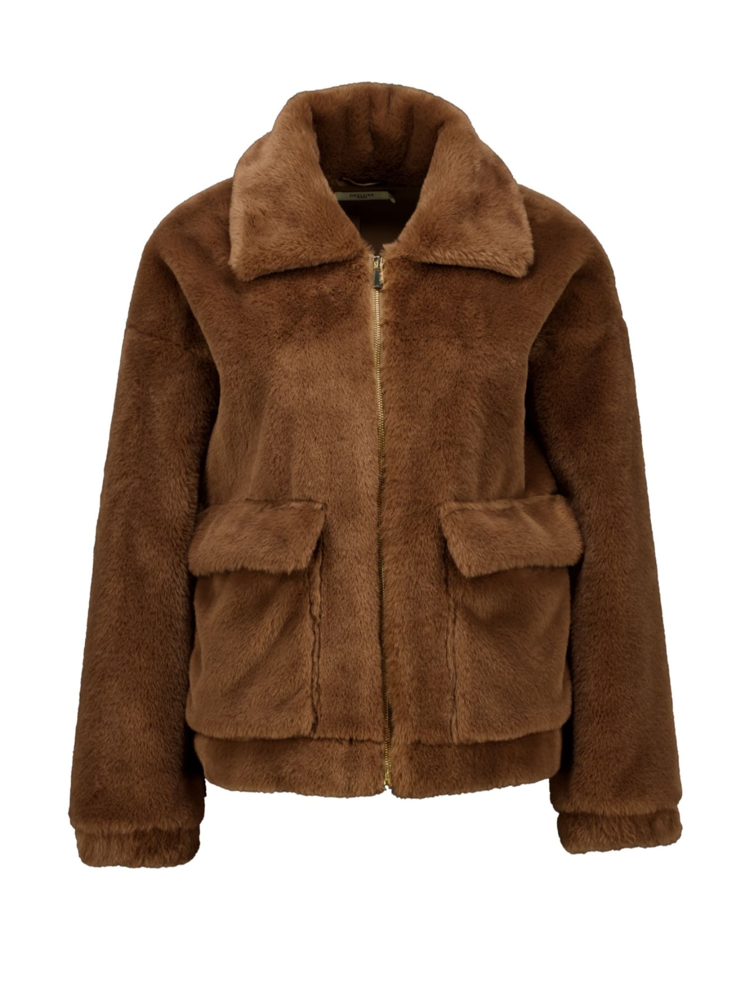 Manteau mi-saison Deeluxe en marron : devant