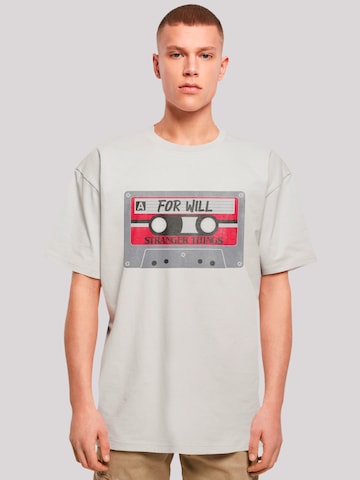 F4NT4STIC Shirt 'Stranger Things Cassette For Will Netflix TV Series' in Grey: front