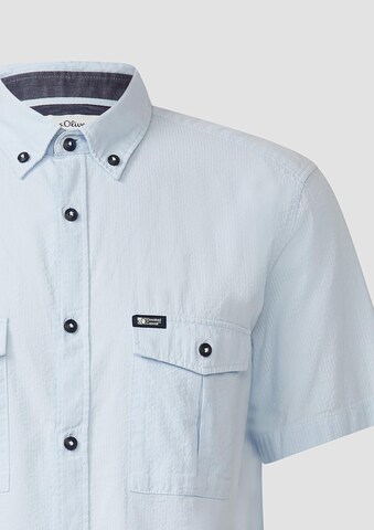 s.Oliver Regular fit Button Up Shirt in Blue