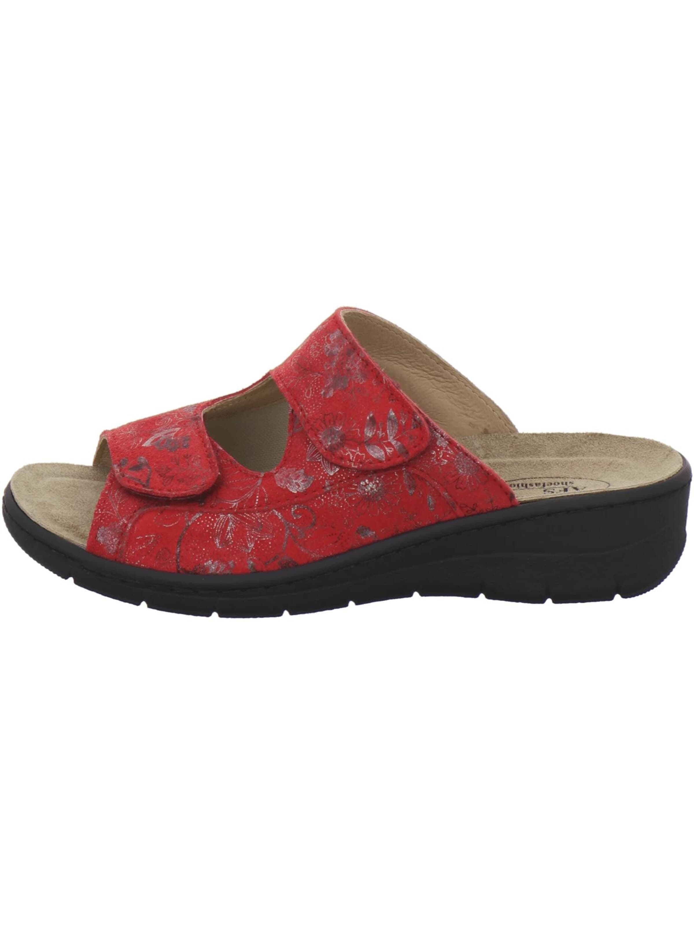 Mule 'Hallux Pantoletten Damen Wechselfußbett rot' AFS-Schuhe en rouge