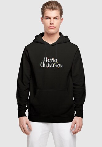 Merchcode Sweatshirt 'Merry Christmas Lights' in Black: front